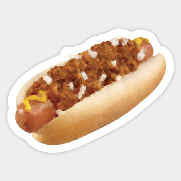 Chili Dog Hot Dog Illustration Sticker by oggi0